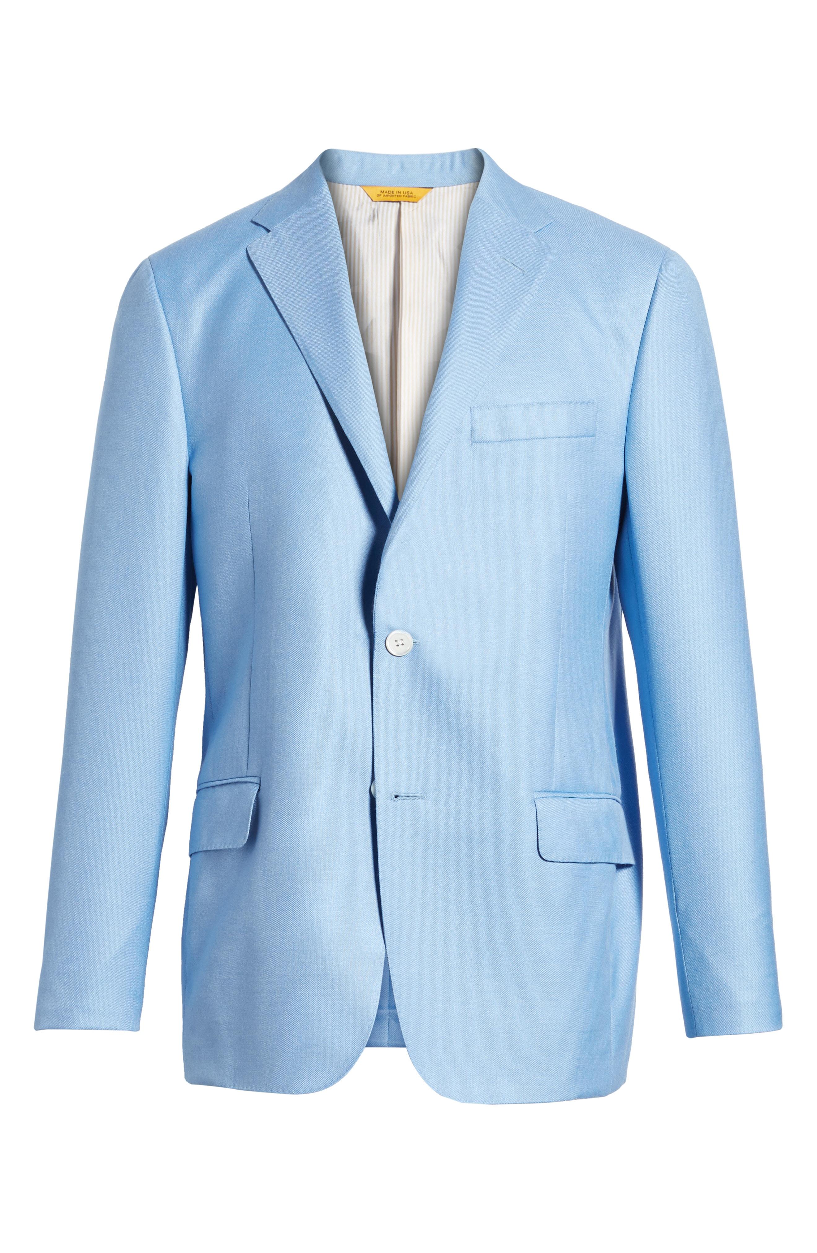 Hickey Freeman Classic B Fit Wool & Silk Blazer In Light Blue Solid ...