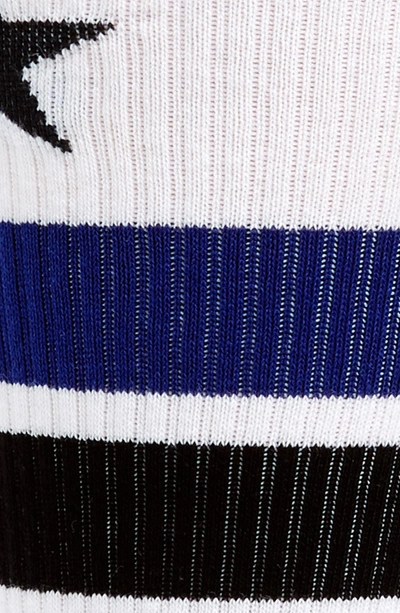 Shop Givenchy Logo Stripe Socks In White/ Blue