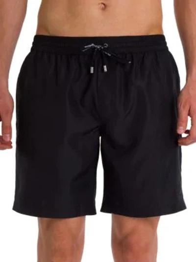 Shop Dolce & Gabbana Solid Swim Shorts In Black