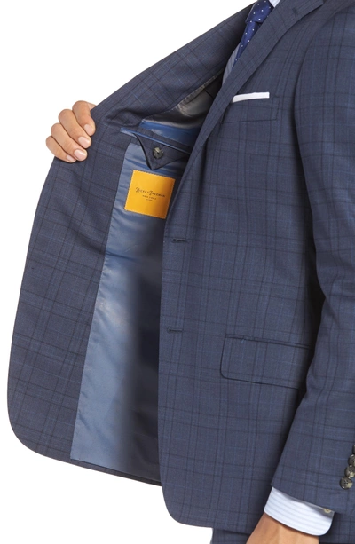Shop Hickey Freeman Classic B Fit Plaid Wool Suit In Slate Blue Plaid