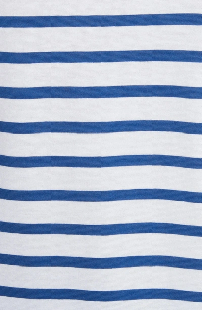 Shop Saint James Minquiers Moderne Striped Sailor Shirt In White/ Light Blue