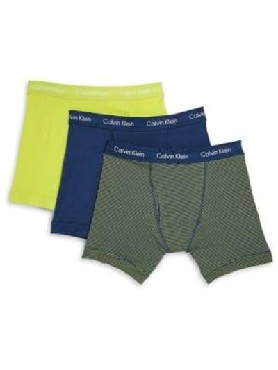 Shop Calvin Klein Underwear Boxer Briefs Set Of Three In Auairforce