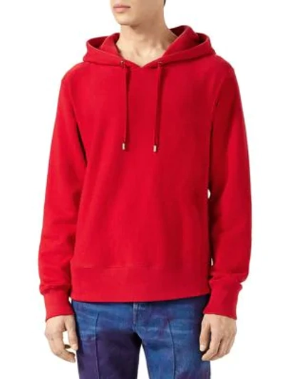Shop Gucci Applique Cotton Sweatshirt In Red