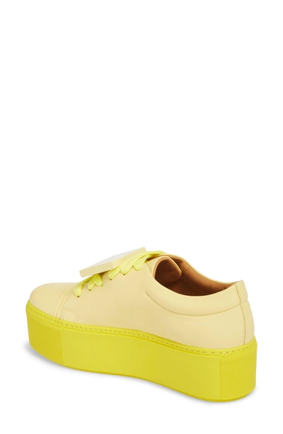 Shop Acne Studios Drihanna Nappa Leather Platform Sneaker In Solid Pale Yellow
