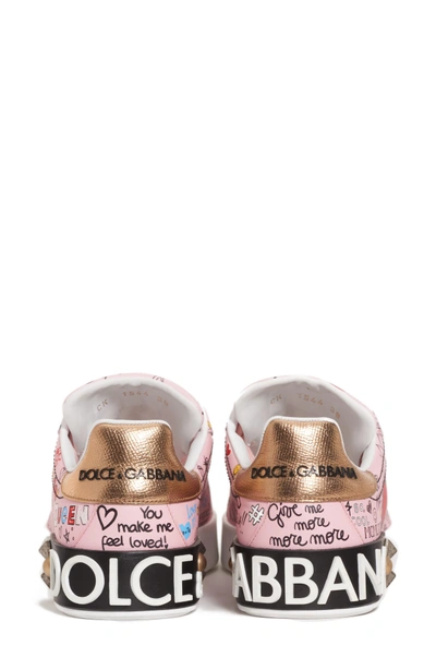 Shop Dolce & Gabbana Mural Graffiti Sneaker In Pink