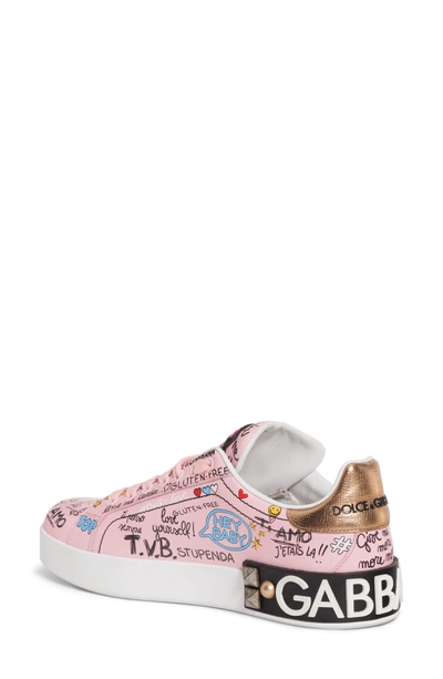 Shop Dolce & Gabbana Mural Graffiti Sneaker In Pink