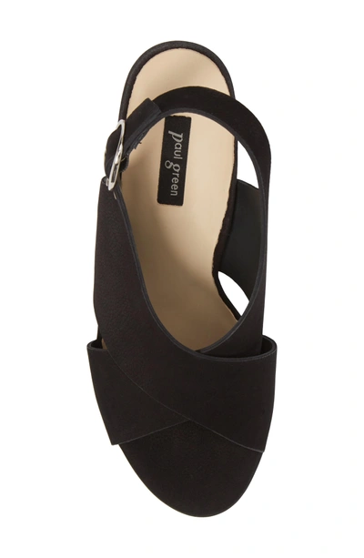 Shop Paul Green Retro Slingback Sandal In Black Nubuck