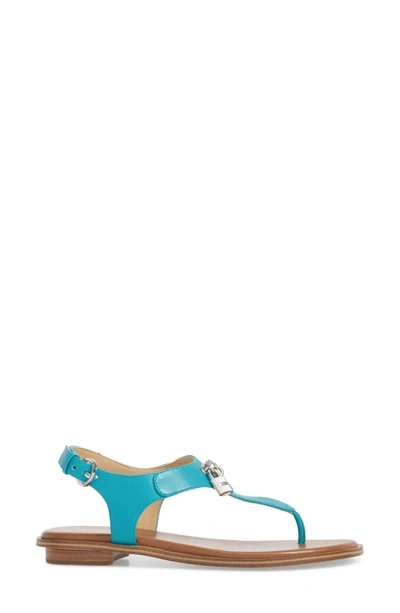 Shop Michael Michael Kors Suki T-strap Charm Sandal In Tile Blue