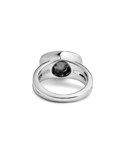 Shop Lagos Signature Caviar Horizontal Eclipse Ring In Silver