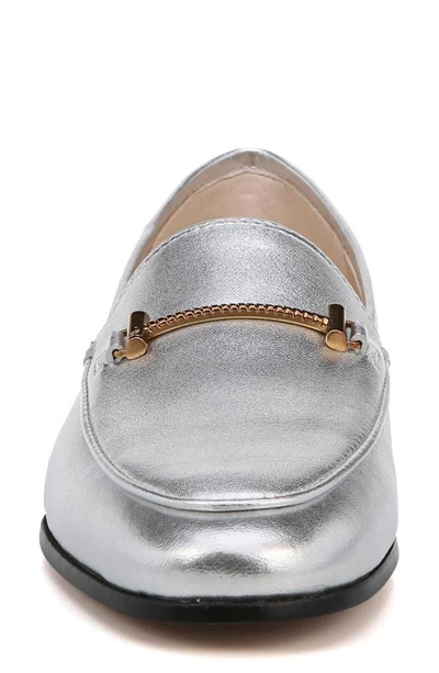 Shop Sam Edelman Lior Loafer In Soft Silver Metallic Leather