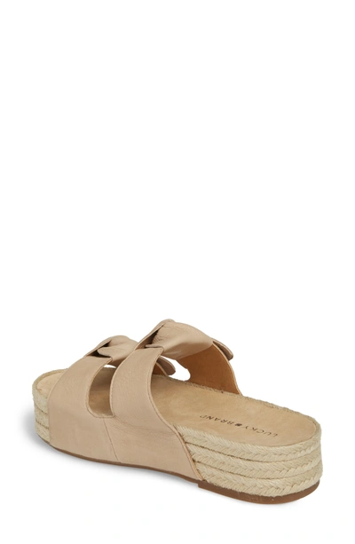 Shop Lucky Brand Izbremma Platform Espadrille Sandal In Travertine Leather