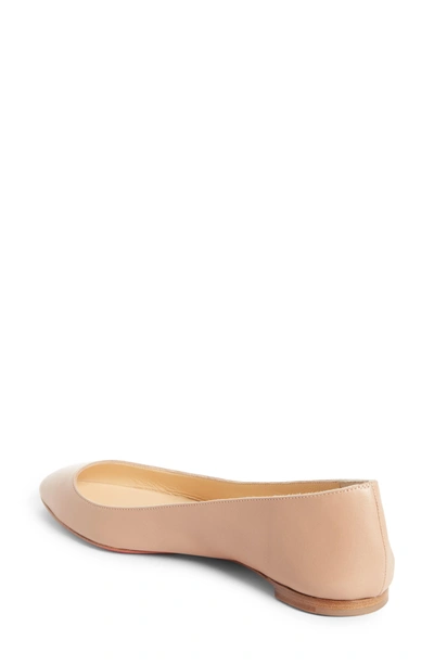 Shop Christian Louboutin Eloise Flat In Nude Leather