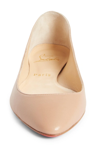 Shop Christian Louboutin Eloise Flat In Nude Leather