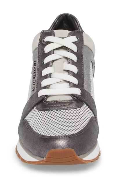 Shop Michael Michael Kors Billie Perforated Sneaker In Gunmetal