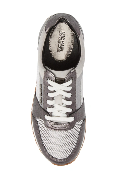 Shop Michael Michael Kors Billie Perforated Sneaker In Gunmetal