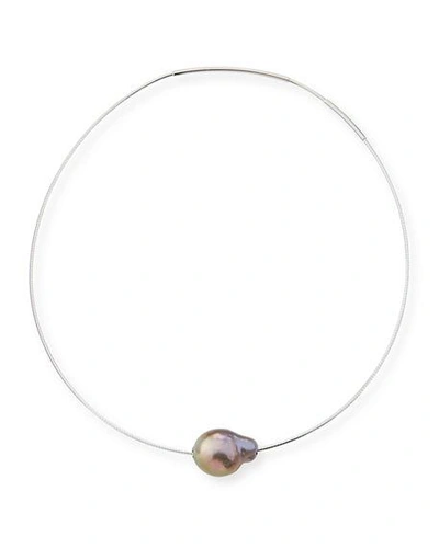 Shop Margo Morrison Baroque Pearl Choker Necklace, 16" In White/pink