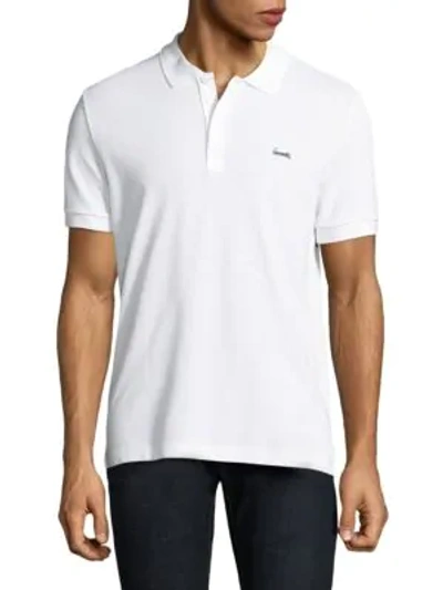 Shop Lacoste Short-sleeve Cotton Polo In White