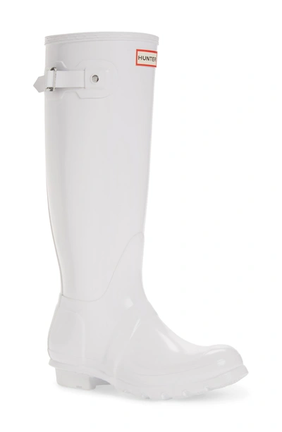 Shop Hunter Original High Gloss Boot In White/ White