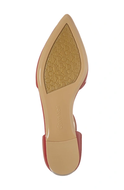 Shop Calvin Klein 'ghita' T-strap Flat In Crimson Red Patent