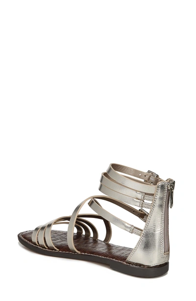 Shop Sam Edelman Ganesa Strappy Sandal In Molten Gold Metallic Leather