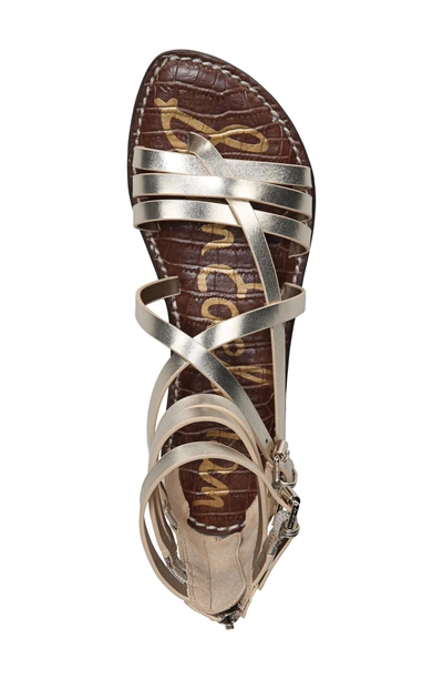 Shop Sam Edelman Ganesa Strappy Sandal In Molten Gold Metallic Leather