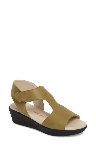 Shop Amalfi By Rangoni Gabby Platform Sandal In Khaki Leather