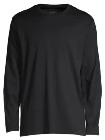 Shop Hanro Night And Day Solid Long Sleeve Tee In Black