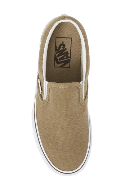 Shop Vans Classic Slip-on Sneaker In Dusky Green/ True White