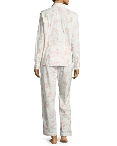 Shop Desmond & Dempsey Deia Classic Pajama Set In White/pink