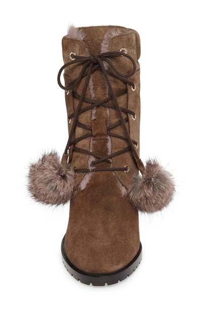 Shop Jimmy Choo Elba Genuine Rabbit Fur Boot In Mink