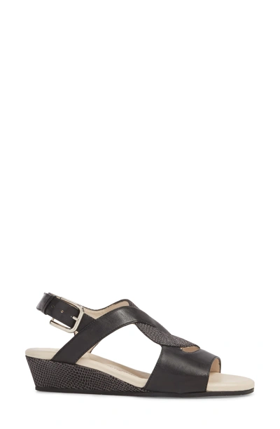 Shop Amalfi By Rangoni Morosa Wedge Sandal In Graphite Leather