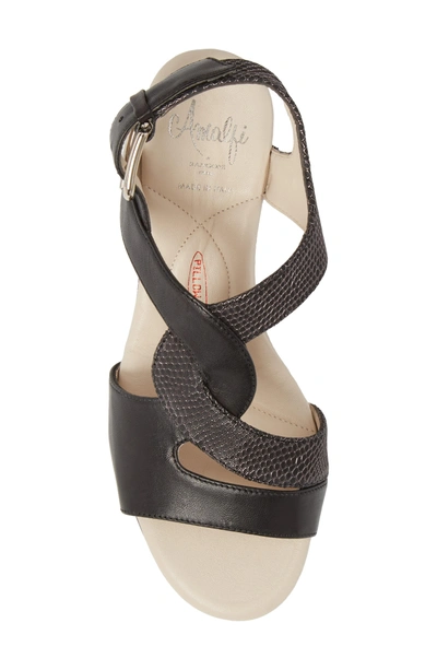 Shop Amalfi By Rangoni Morosa Wedge Sandal In Graphite Leather