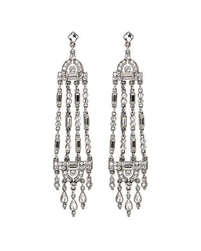 Shop Ben-amun Multi-strand Crystal Drop Earrings In Silver