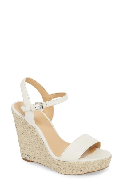 Shop Michael Michael Kors Jill Platform Wedge In Optic White