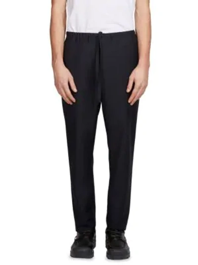 Shop Acne Studios Ari Wool Pants In Navy