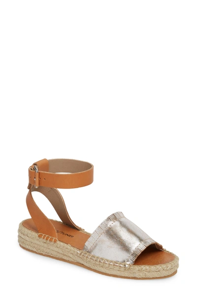 Shop Donald Pliner Rowen Espadrille Sandal In Silver Leather