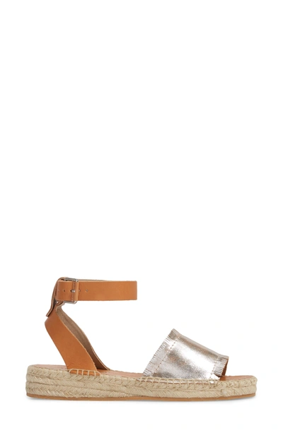 Shop Donald Pliner Rowen Espadrille Sandal In Silver Leather