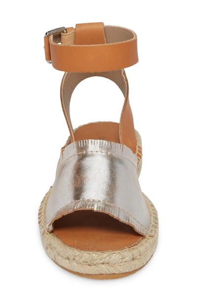 Shop Donald Pliner Rowen Espadrille Sandal In Silver Leather