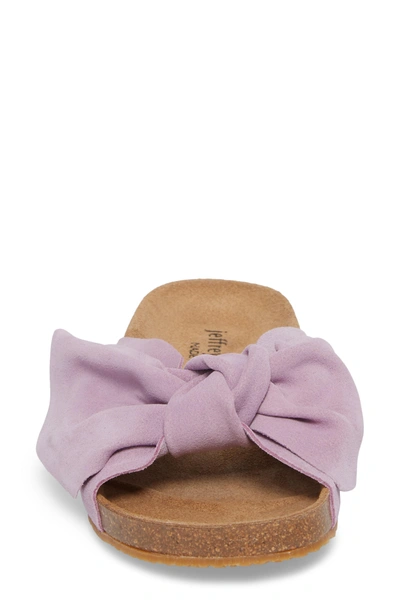 Shop Jeffrey Campbell Sunmist Knotted Slide In Lilac Suede