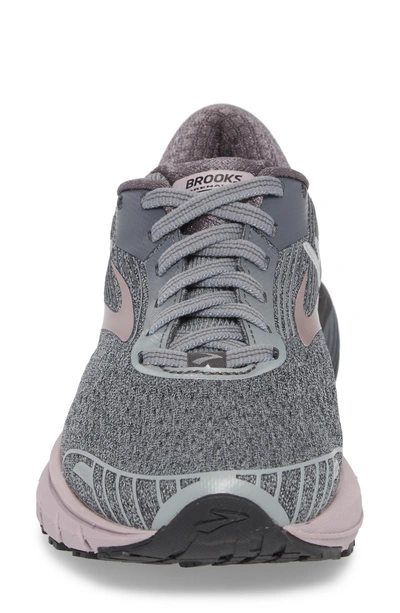 Shop Brooks Adrenaline Gts 18 Running Shoe In Grey/ Ebony/ Rose Gold