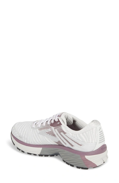 Shop Brooks Adrenaline Gts 18 Running Shoe In White/ Purple/ Grey