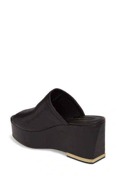 Shop Donna Karan Sade Wedge Platform Mule In Black Leather