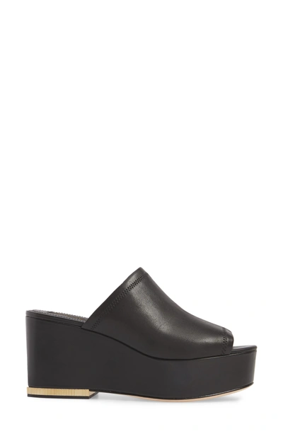 Shop Donna Karan Sade Wedge Platform Mule In Black Leather