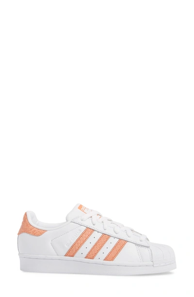 Shop Adidas Originals Superstar Sneaker In White/ Chalk Coral/ Off White