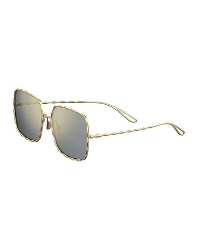 Shop Elie Saab Mirrored Square Gold-plated Sunglasses In Bronze