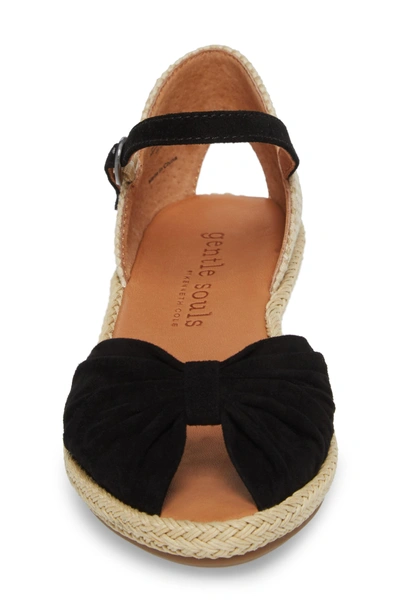 Shop Gentle Souls Lucille Espadrille Wedge Sandal In Black Suede