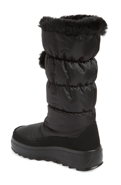 Shop Pajar Toboggan 2 Faux Fur Trim Insulated Waterproof Boot In Black Fabric