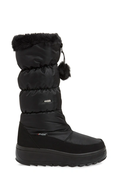 Shop Pajar Toboggan 2 Faux Fur Trim Insulated Waterproof Boot In Black Fabric