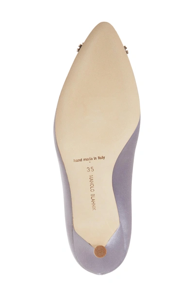 Shop Manolo Blahnik 'hangisi' Pointy Toe Pump In Purple