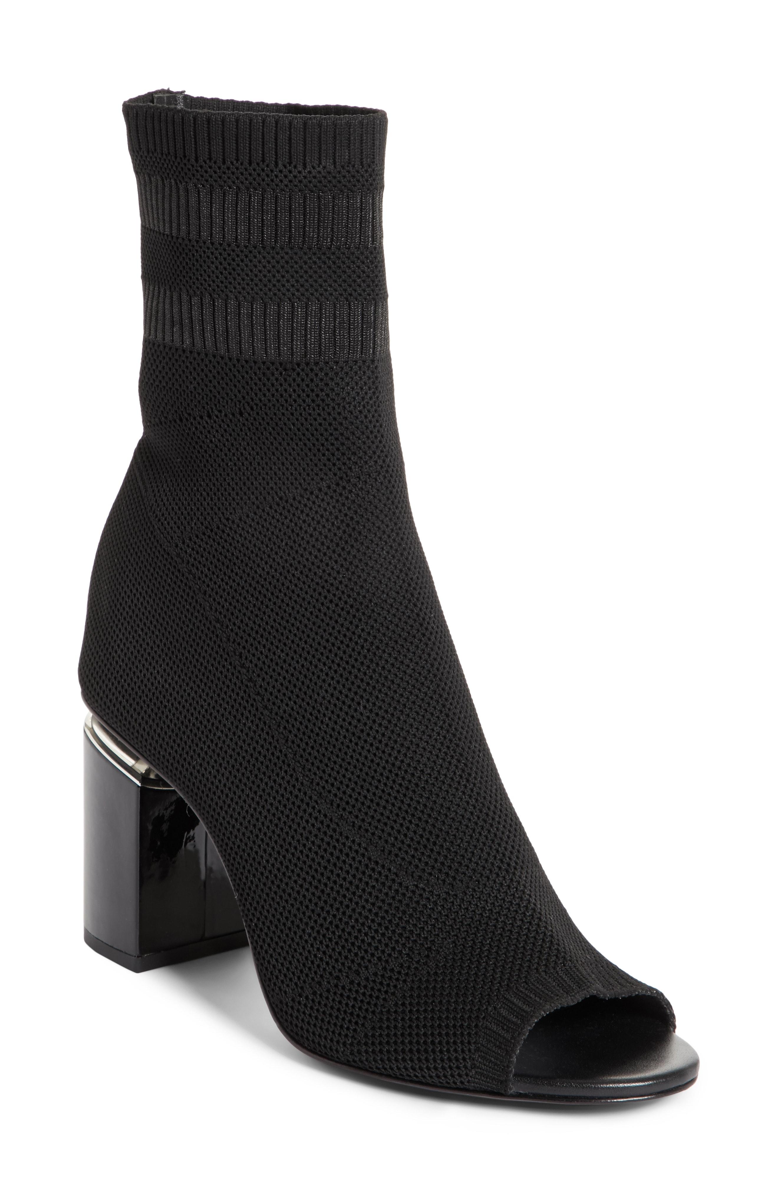 peep toe sock booties